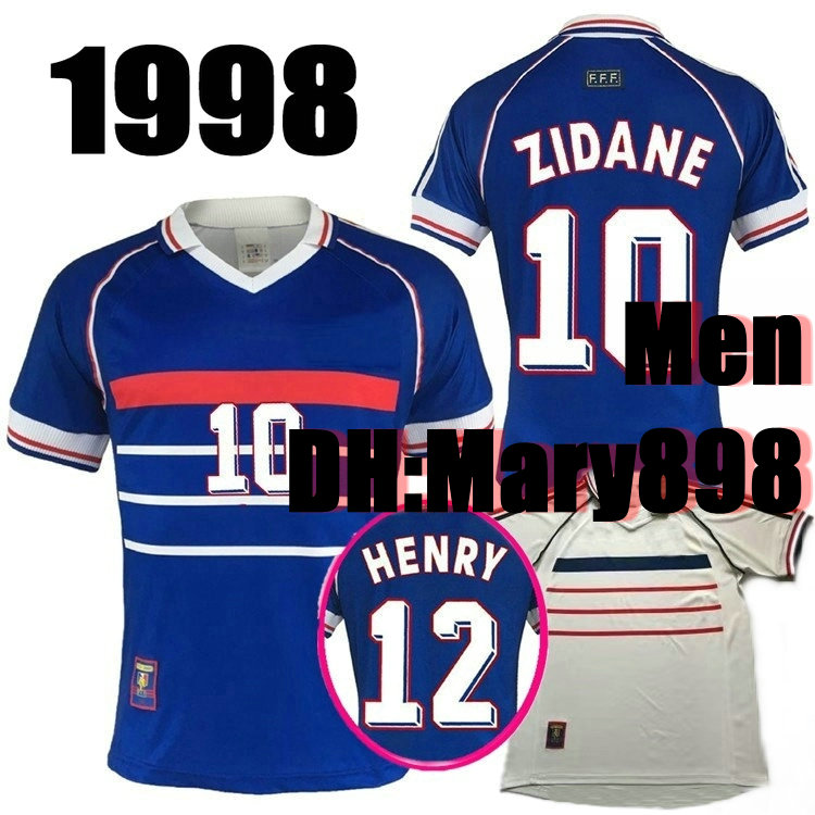 Thai quality 2018 World Cup Champions 1998 World Cup Retro Soccer Jersey blue white ZIDANE 10# HENRY 12# Football shirts
Thai quality 2018 World Cup Champions 1998 World Cup Retro Soccer Jersey blue white ZIDANE 10# HENRY 12# Football shirts