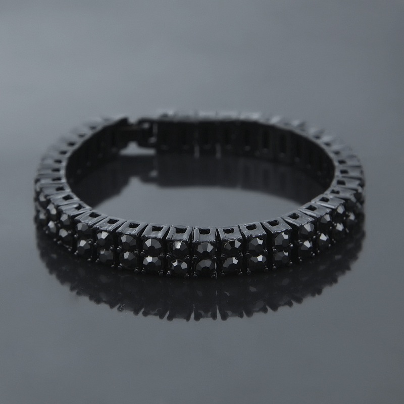 Iced Out Chain Bracelet For Mens Gold Plating Double Row Rhinestone Hip Hop Diamond Tennis Bracelets Jewelry