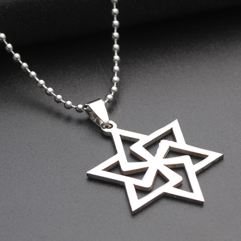 1pcs stainless steel magic six-pointed star pendant necklace hollow geometric hexagon necklace girl love Hexagonal shape necklace jewelry