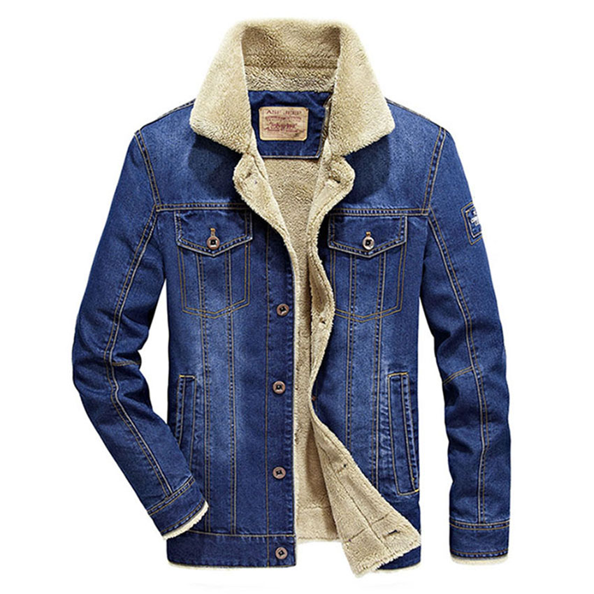 Free Shipping New Winter Jeans Jacket, Men's Casual Coat, Large Size Extra Thick Cotton Jacket. Cxy105-118