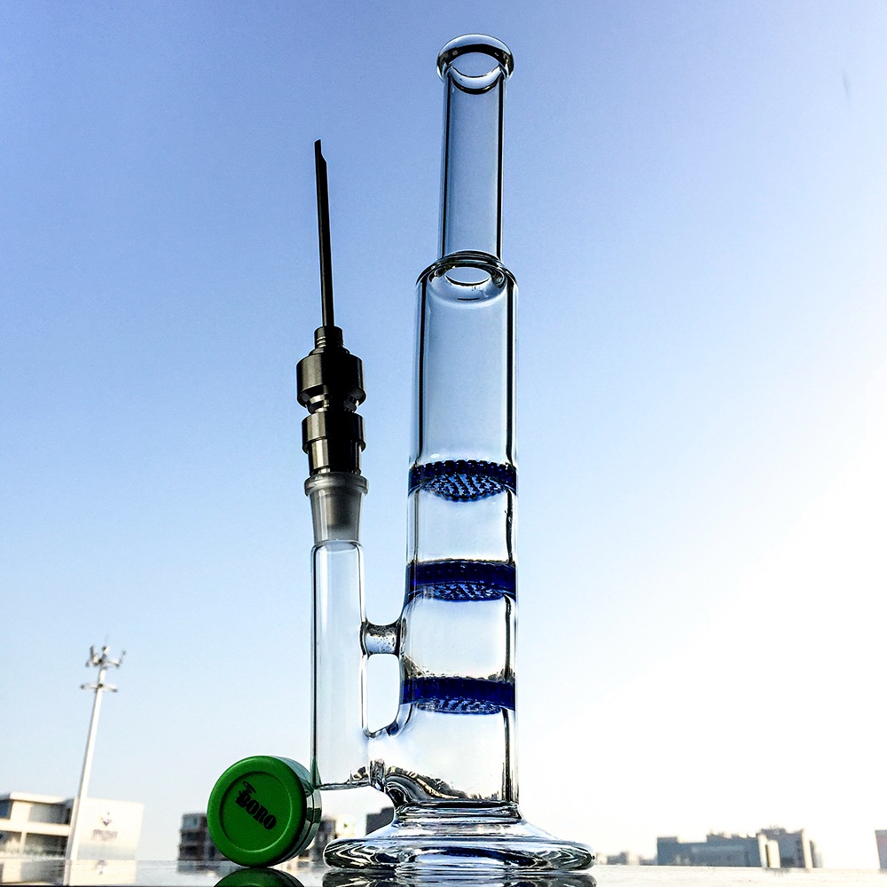 Three Layers Percolator Glass Bong Cheap Simple Rigs Clear Blue Green Color Perc Water Pipes 10XX4
Three Layers Percolator Glass Bong Cheap Simple Rigs Clear Blue Green Color Perc Water Pipes 10XX4