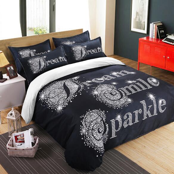 4 pcs Bedding Set for Couple Lover His Side & Her Couple Home textiles Soft Duvet Cover with Pillowcases