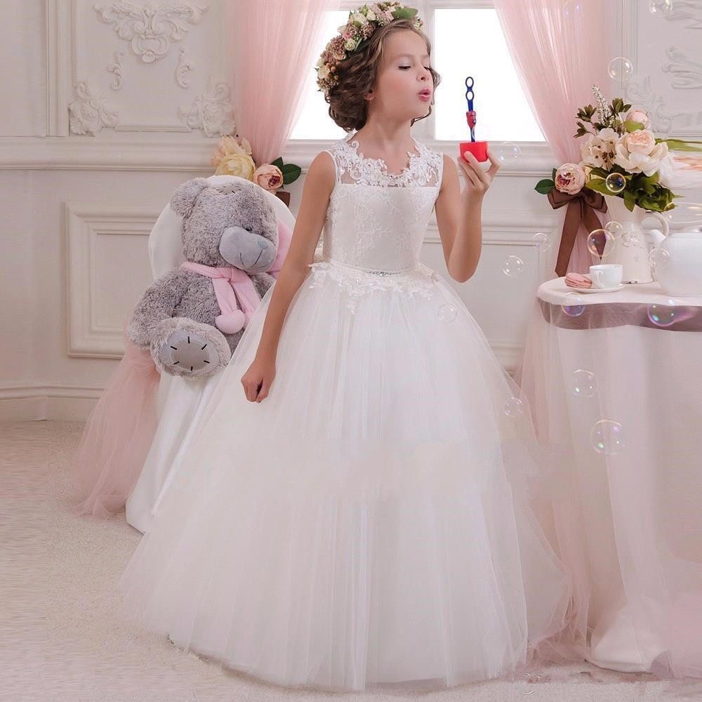 2020 Lovely Lace Appliqued Tulle Flower Girls Dresses Open Back With Bows Sash A Line Girls Birthday Party Dresses Kids Formal Wear..., Ivory
2020 Lovely Lace Appliqued Tulle Flower Girls Dresses Open Back With Bows Sash A Line Girls Birthday Party Dresses Kids Formal Wear..., Ivory