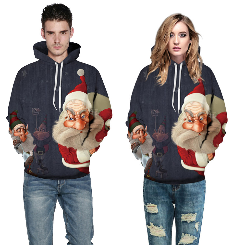 Harajuku Santa Claus 3D Digital Print Streetwear Sweatshirt Breathable Men Women Pullover Hoodies Plus Size Christmas Sweater SD06, Black
Harajuku Santa Claus 3D Digital Print Streetwear Sweatshirt Breathable Men Women Pullover Hoodies Plus Size Christmas Sweater SD06, Black