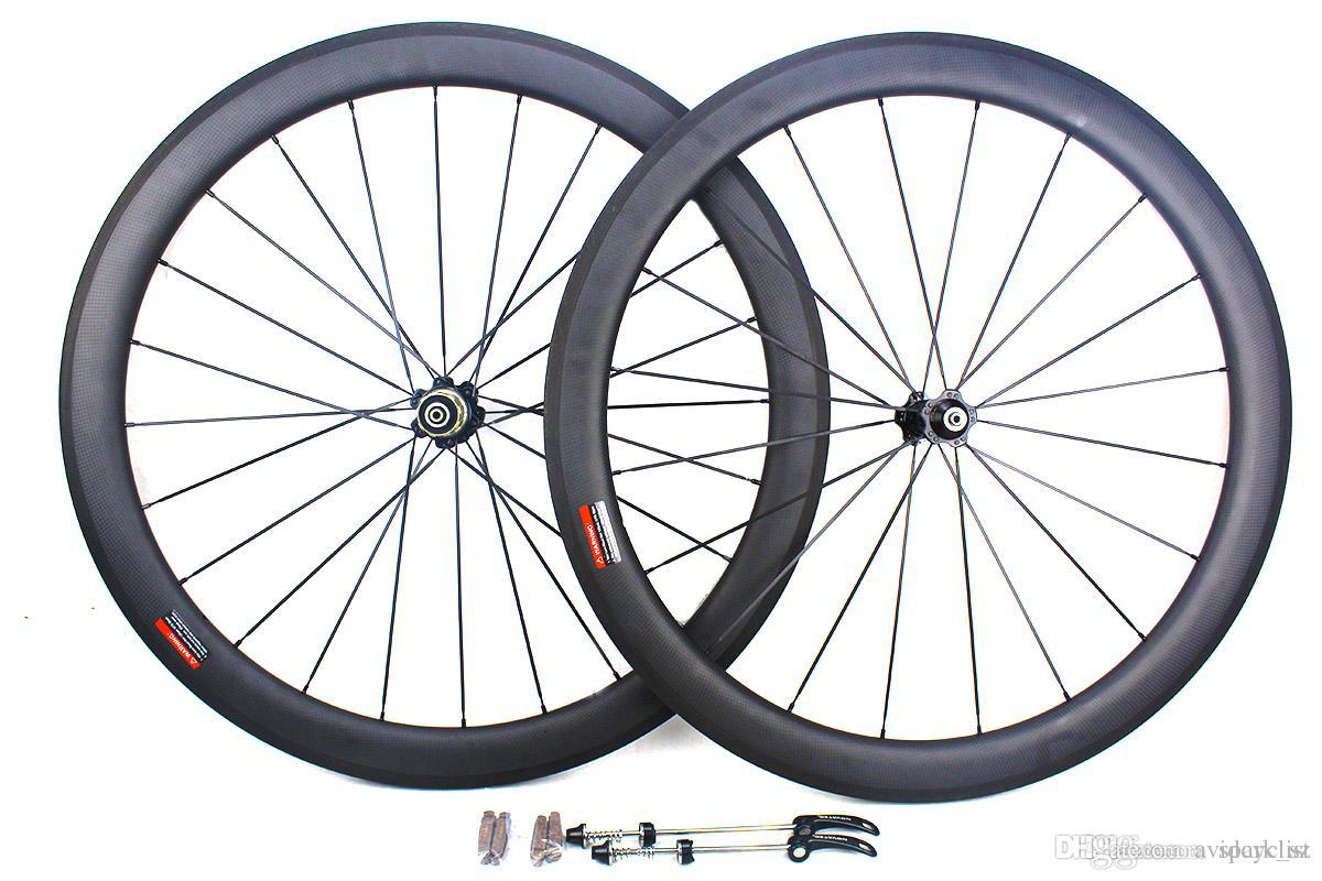 

carbon bicycle wheels 50mm 700C basalt brake surface clincher tubular road cycling bike wheelset novatec Hub width 25mm 3k matt