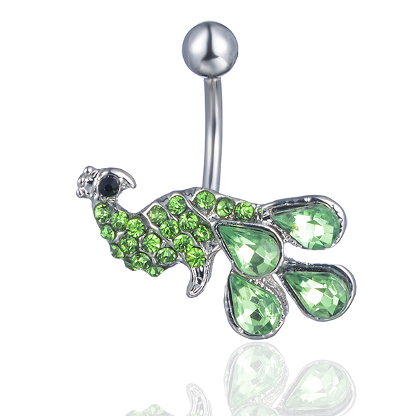 YYJFF D0157-1 ( 3 colors ) The peacock style Belly Button Navel Rings with mix piercing jewelry body ,