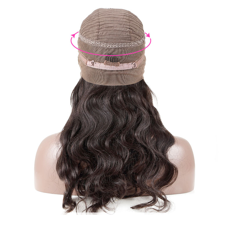 High Quality Free Shipping Natural Color Body Wave Natural Hairline With Baby Hair Brazilian 360 Lace Front Human Hair Wig For Women