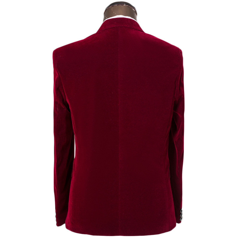 Customize Pink Red Velvet Men's Wedding Tuxedos Bridegroom Groomsmen Blazer Excellent Men Business Party Prom Suit(Jacket+Pants+BowsTie) 262