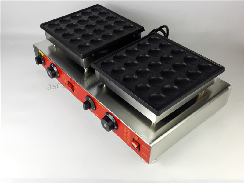 Double Pans Small Pancake Machine Poffertjes Machine with Nonstick Pan Poffertjes Grill Waffle Maker with 50 pcs Moulds6271915