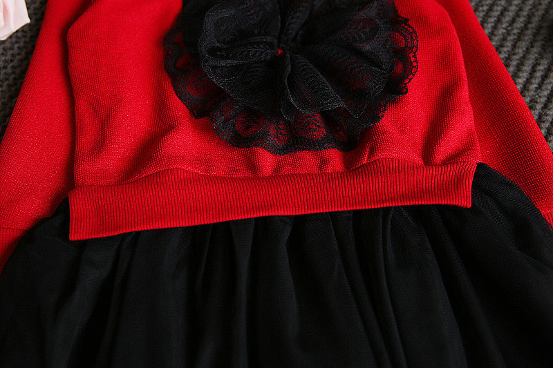 Children Clothing Baby Girls Dress Long sleeves Dress Baby Tutu Kids Stitching Dress Lace Cartoon Swan