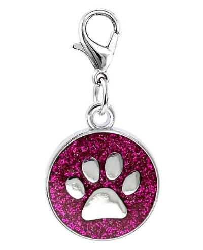 20PCSlot Colors 18mm footprints Cat Dog paw print hang pendant charms with lobster clasp fit for diy keychains fashion jewelrys