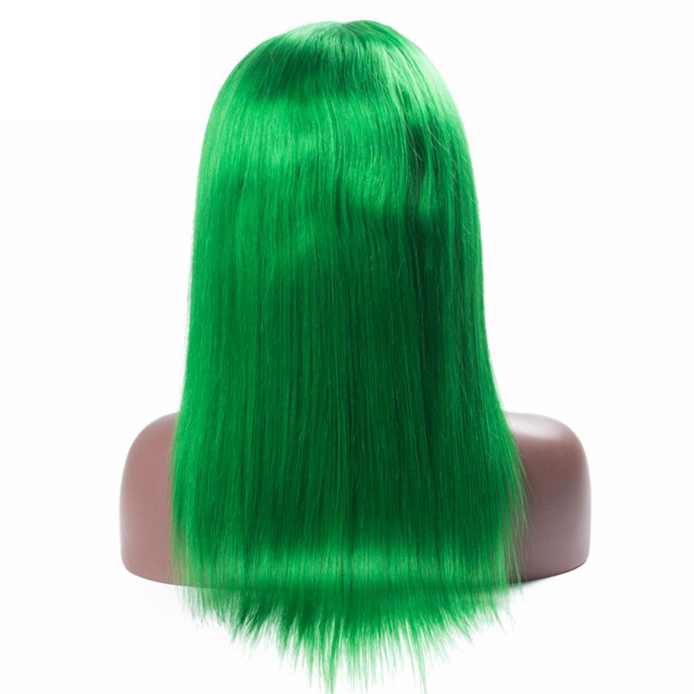 Full Lace Human Hair Wigs Brazilian Green Color wig Straight Thick Glueless Lace Front human hair Wigs With Baby Hair