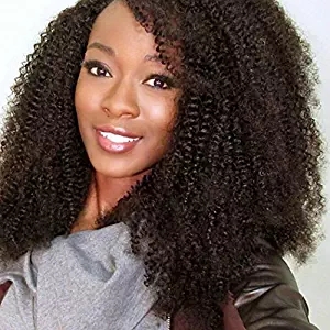 Afro Kinky Curly 360 Full Lace Band Frontal Wig 180% High Density Pre Plucked Natural Hairline 4B 4C (12 inches, Afro Kinky