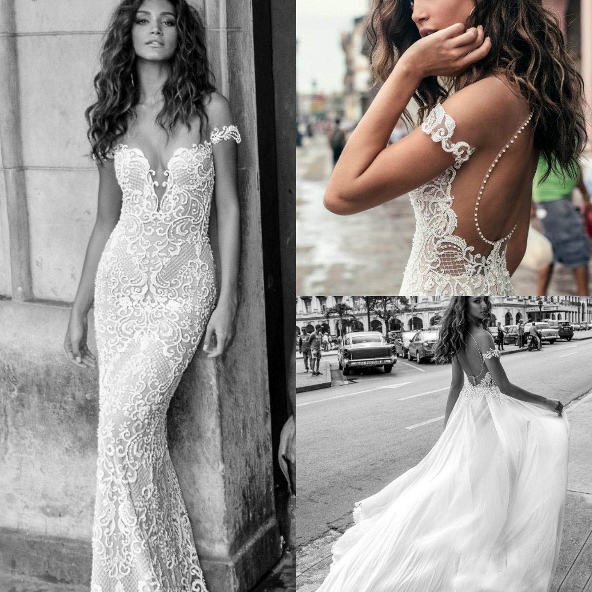 2018 Julie Vino Full Applique Lace Mermaid Wedding Dresses With Detachable Train Tulle Pearls Off Shoulder Sexy Backless Bridal Gowns, White
2018 Julie Vino Full Applique Lace Mermaid Wedding Dresses With Detachable Train Tulle Pearls Off Shoulder Sexy Backless Bridal Gowns, White