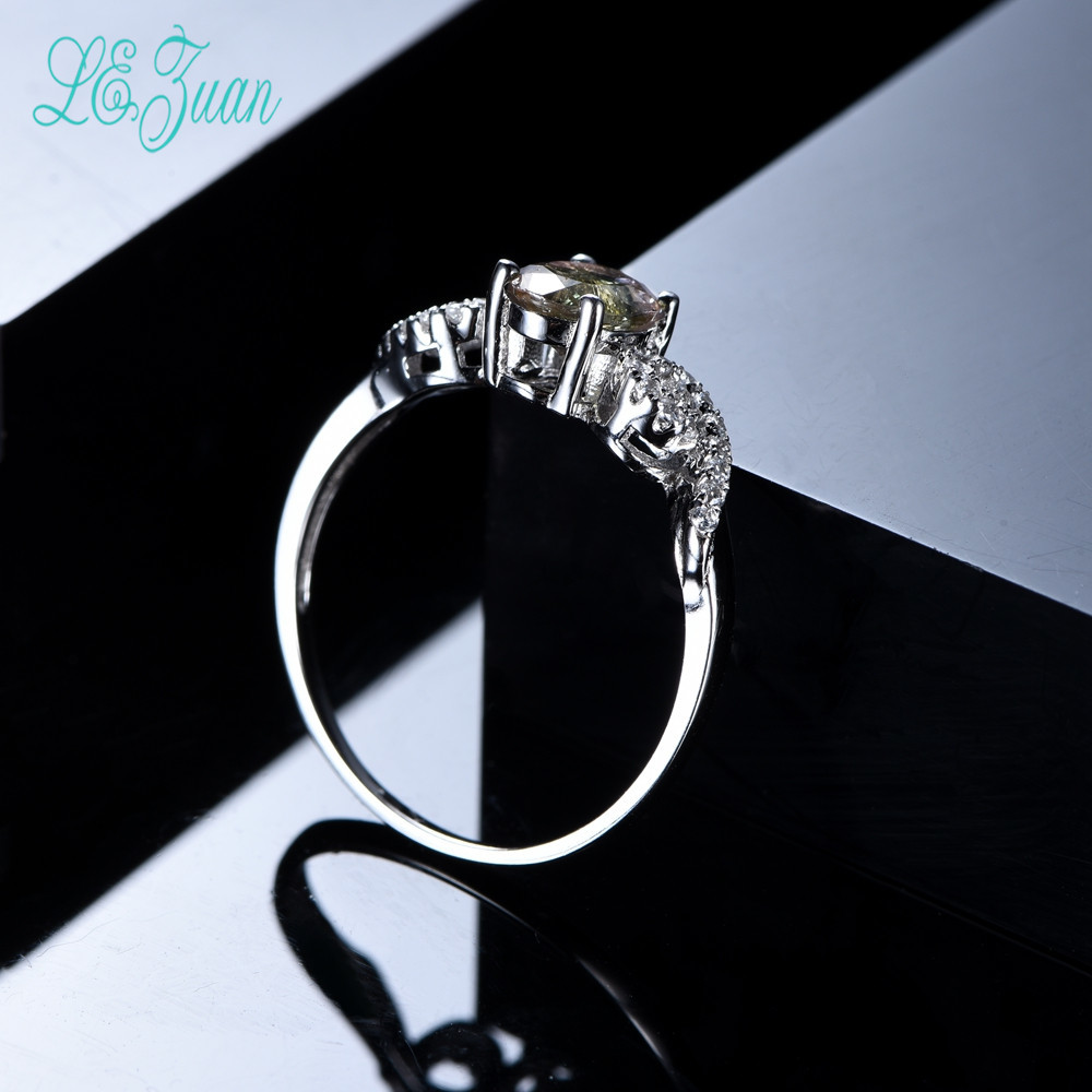 l&zuan S925 Fine Sterling Silver Jewelry Oval-Shaped Natural Yellow-Green Tourmaline Rings For Women Party Christmas GiftsY1883003