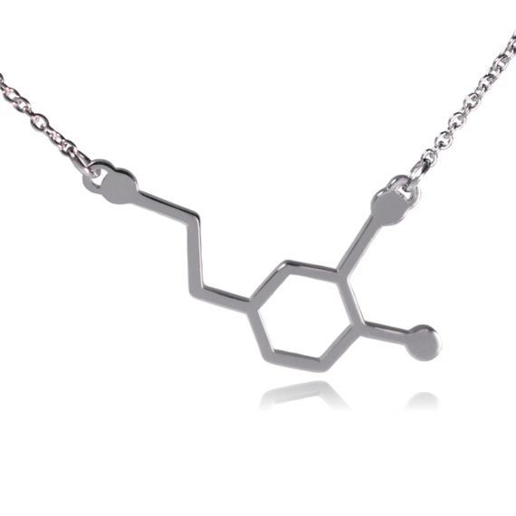 30PCS Dopamine Molecules Necklace Chemical Formula Necklace Hormone Molecular Structure 5-ht Pendant Necklace Nurse Jewelry
