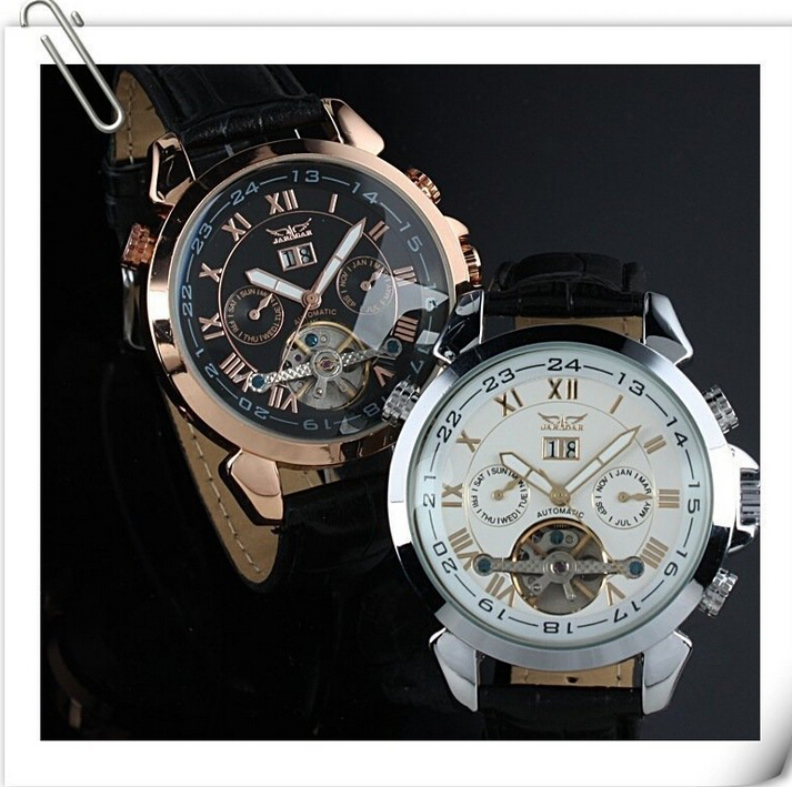 JARAGAR watch New Style Watches Multiple colors Mechanical Auto Date Tourbillon Mens Wrist Watch JR01