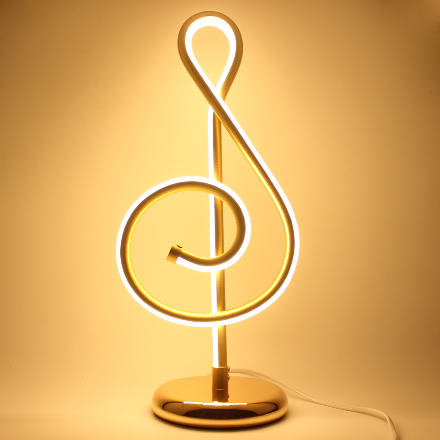 Eu-Style Decor Musical Notes Table Light Bedside Bedroom Table Lamp Home Decoration Light
