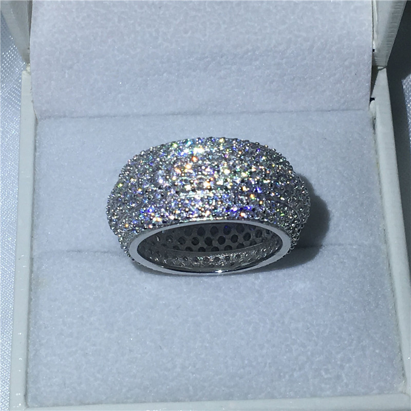 Victoria Wieck Women Fashion 300pcs Diamonique Cz 925 Sterling silver Engagement wedding band ring for women jewelry Gift