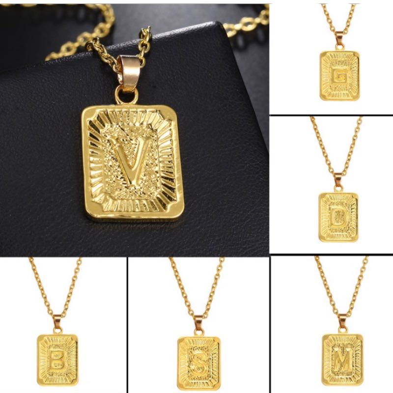 Fashion Pendant Necklace 26 Alphabet Gold Tag Chain A-Z Initial Letters Stainless Steel Jewelry Choker Gift
Fashion Pendant Necklace 26 Alphabet Gold Tag Chain A-Z Initial Letters Stainless Steel Jewelry Choker Gift