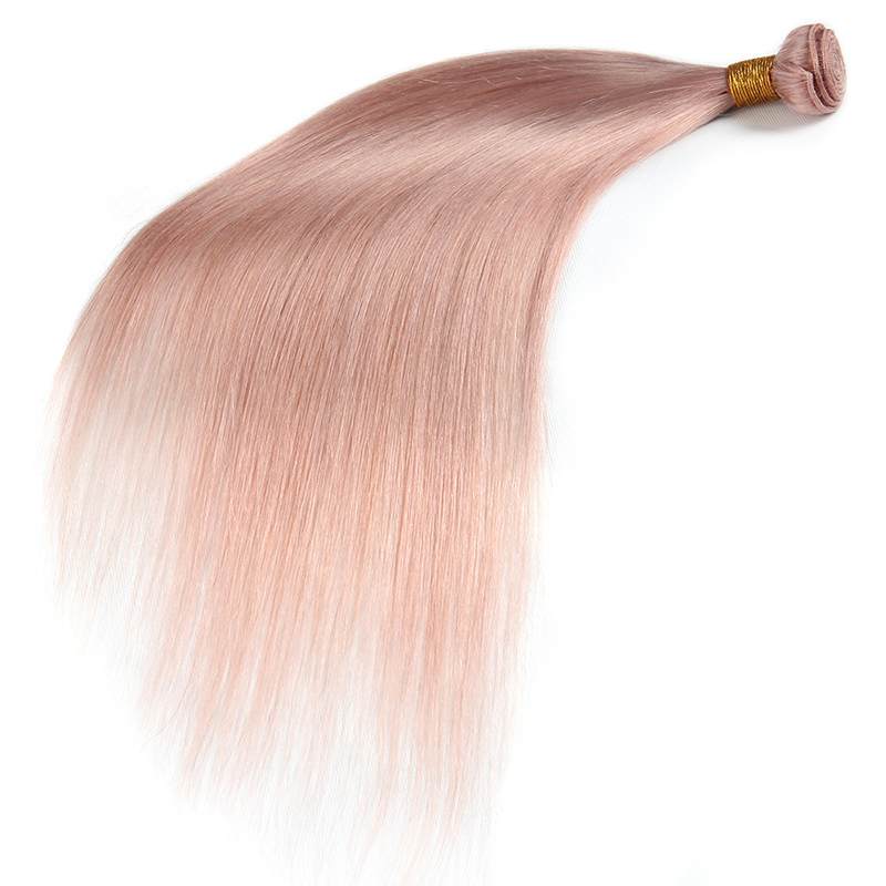 Dreaming Queen Hair Solid Pink Ombre Brazilian Straight Virgin Human Hair Weave Bundles Peachy R Hair Extensions 3 Bundles Free Shipping