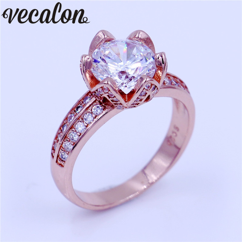 Vecalon Flower Jewelry Female rings 3ct Diamonique Cz Rose Gold Filled Anniversary wedding ring for women best gift
Vecalon Flower Jewelry Female rings 3ct Diamonique Cz Rose Gold Filled Anniversary wedding ring for women best gift