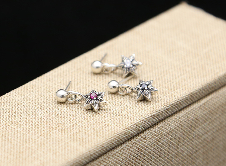 Brand new 925 sterling silver vintage jewelry antique silver American Europe hand-made designer stars stud earrings for women & men