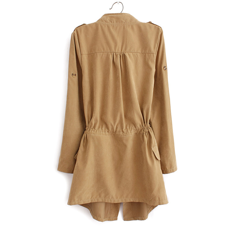 2018 Korean Casual Trench Coat Autumn Winter Elegant Drawstring Waist Long Trench For Women Plus Size Roupas Feminina Hot Sale