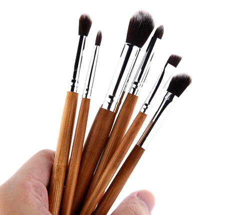 New 6 PCS Professional Bamboo Makeup Brushes Set Eye Shadow pincel maquiagem Foundation Blusher make up brushes