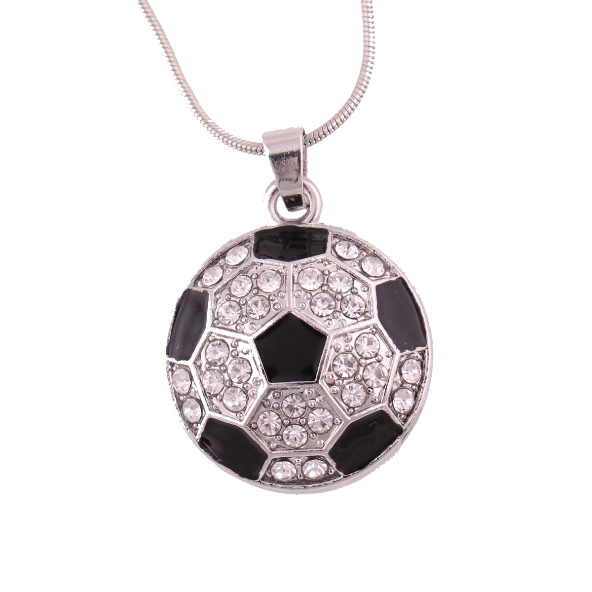 High Quality Silver Sports Themed Black Football Soccer Shape Pendant Necklace Jewelry Pretty Girl Good Gift
High Quality Silver Sports Themed Black Football Soccer Shape Pendant Necklace Jewelry Pretty Girl Good Gift