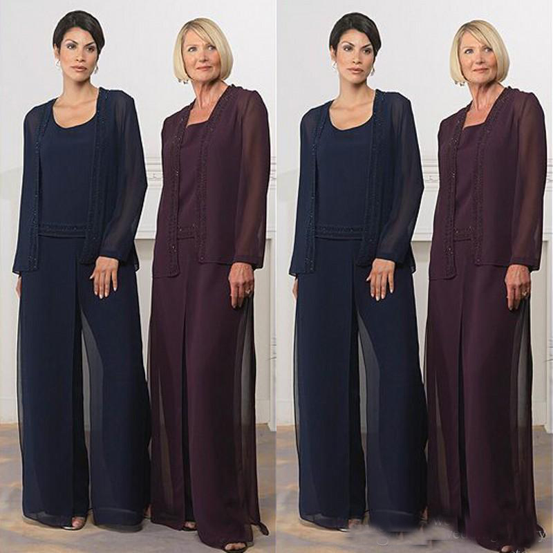 2019 Hot Elegant Mother of the Bride Pant Suits For Wedding Dark Navy Grape Purple Chiffon Custom Made Formal Gown
2019 Hot Elegant Mother of the Bride Pant Suits For Wedding Dark Navy Grape Purple Chiffon Custom Made Formal Gown
