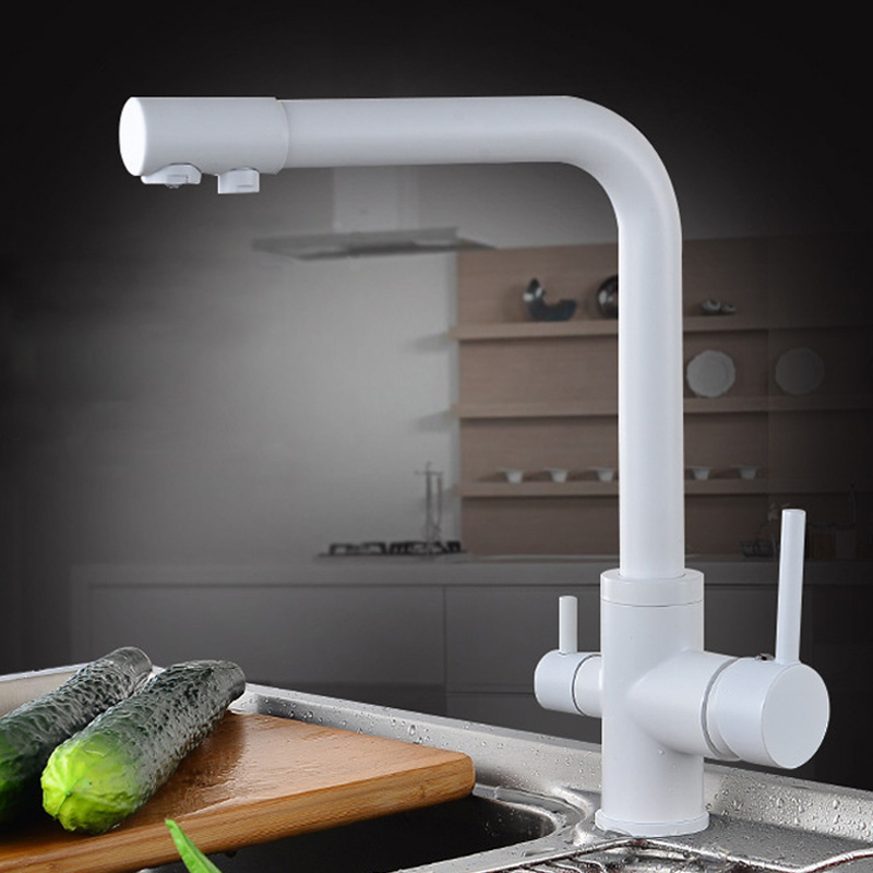 Solid Brass Kitchen Faucet Double Spout Drinking Water Filter Kitchen Faucet Tri-flow Tap for Kitchen Sink Faucet Bronze Mixer
Solid Brass Kitchen Faucet Double Spout Drinking Water Filter Kitchen Faucet Tri-flow Tap for Kitchen Sink Faucet Bronze Mixer