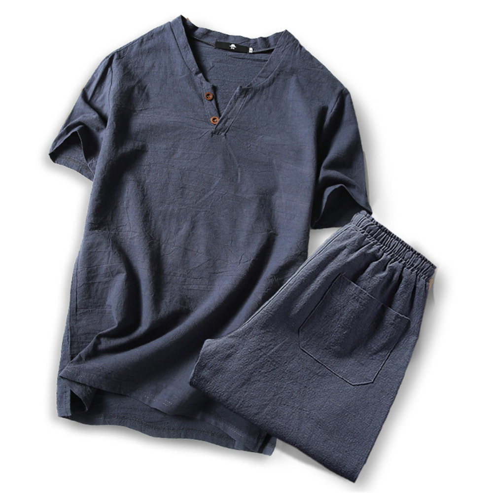 M- Size Mens Summer Casual Coon Linen V-neck short sleeve tops + shorts two piece set men Office Suit Set Men's Costumes, Black
M- Size Mens Summer Casual Coon Linen V-neck short sleeve tops + shorts two piece set men Office Suit Set Men's Costumes, Black