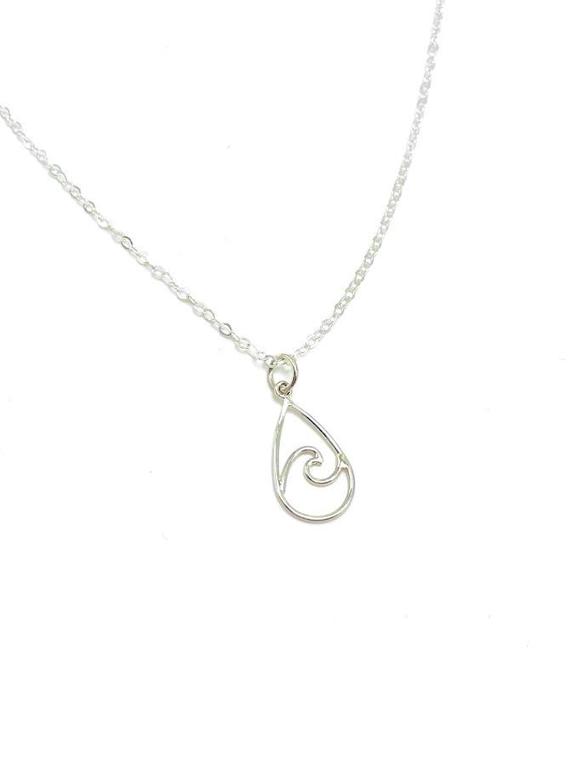 5PCS Sea Ocean Water Wave in Waterdrop Shape Necklace Geometric Raindrop Teardrop Surfer Lover Necklaces for Travel Beach Party