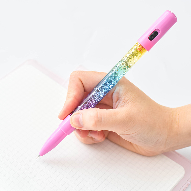 New style gel pen creative Fairy glowing fairy pen sequin liquid bright sand magic wand student gel crystal