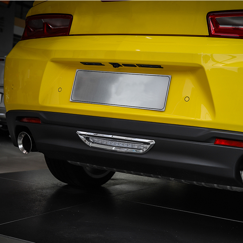 Car Tail Rear bumper Fog Lamp Light Decoration Cover Stickers ABS Exterior Accessories For Chevrolet Camaro 2017 Up Car Styling