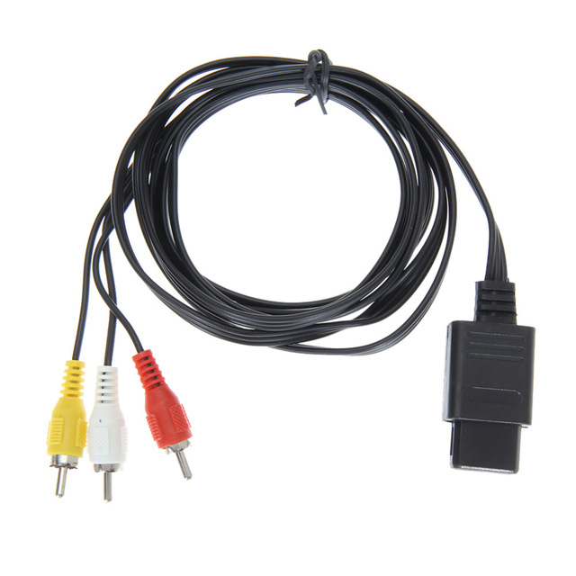 High Quality 1.8m 6FT AV TV RCA Video Cord Cable For Game cube/for SNES GameCube/for Nintendo for N64 64 Game Cable