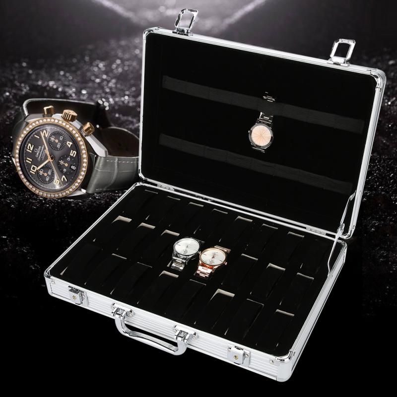 24 Grids Aluminum Alloy Suitcase Watch Display Storage Box Watch Organizer Case, Black;blue
24 Grids Aluminum Alloy Suitcase Watch Display Storage Box Watch Organizer Case, Black;blue
