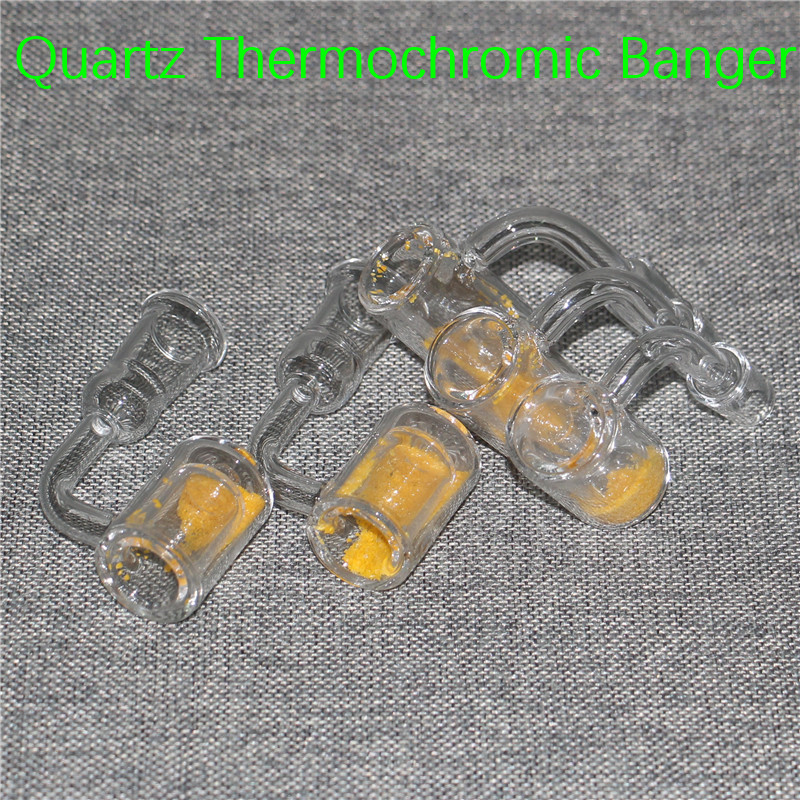 Thermal Quartz Banger with Color Sands 14mm 90 Degree Double Tube with Thermo chromic Bucket Nail for Silicone Oil Rigs Glass Bongs
Thermal Quartz Banger with Color Sands 14mm 90 Degree Double Tube with Thermo chromic Bucket Nail for Silicone Oil Rigs Glass Bongs