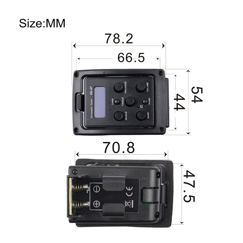 EQ4T 4 Band Pickup EQ Preamp with Tuner For Acoustic Guitar0