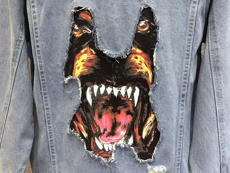 new fashion giv rottweiler dog print denim jacket tee for men outwear clothing Plus size 4XL 3XL 2XL
