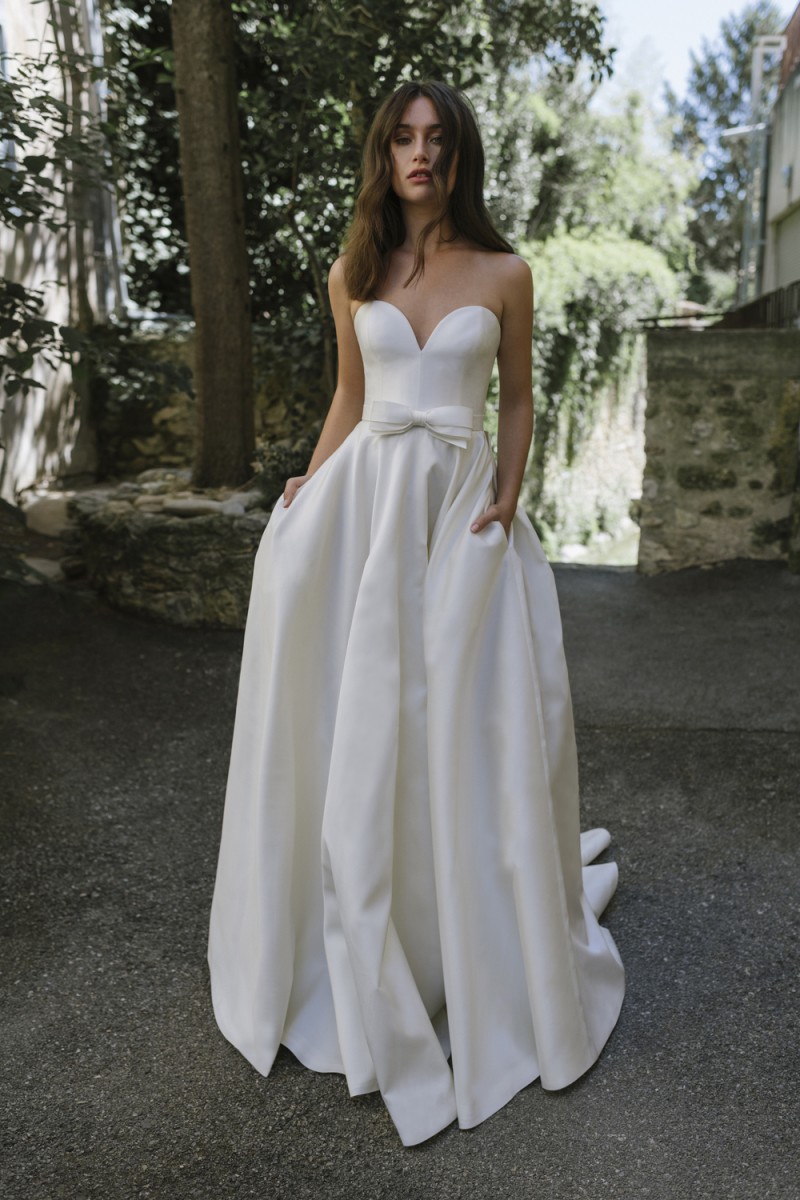 lihi hod satin sweetheart wedding dresses with wrap strapless beach boho bridal gowns robe de marie plus size bow wedding dress