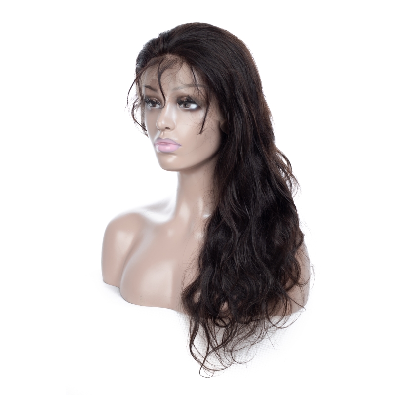 Brazilian Virgin Hair 12-30inch Full Lace Wig Natural Black Human Hair Body Wave Pre Plucked Wigs