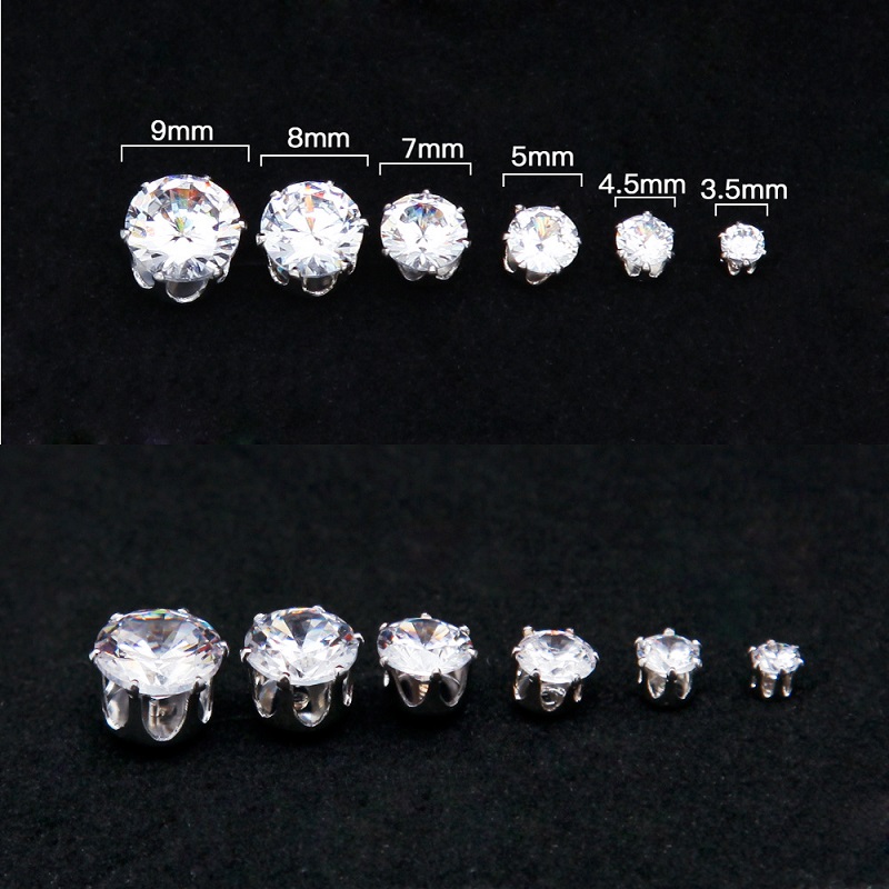 Mens Womens Stud Earrings Fashion Colorful Simulated Diamond Earring High Quality Hip Hop Jewelry 36pair/Set