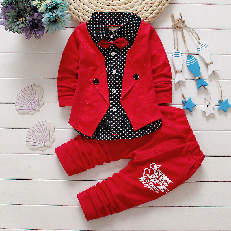 2018 Baby boy clothes spring formal kids clothes suit 2Pcs boys sets set Baby born gentleman toddler boy clothes birthday dress