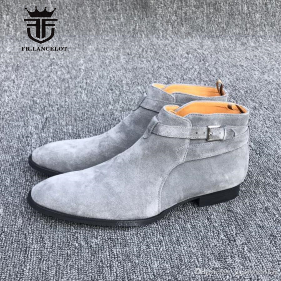 Handmade Customized Pointed Toe Gray Short Ankle Cross Straps Jouhpur Causal Suede Boot Wedge Cow Leather Wedding Shoe, Dark gray
Handmade Customized Pointed Toe Gray Short Ankle Cross Straps Jouhpur Causal Suede Boot Wedge Cow Leather Wedding Shoe, Dark gray