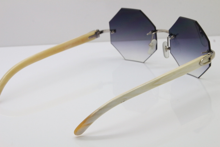 Rimless Sunglasses Metal White Buffalo Horn Sun glasses Unisex vintage 4189706 Eyeglasses with Red box C Decoration gold fram Fashion Accessories