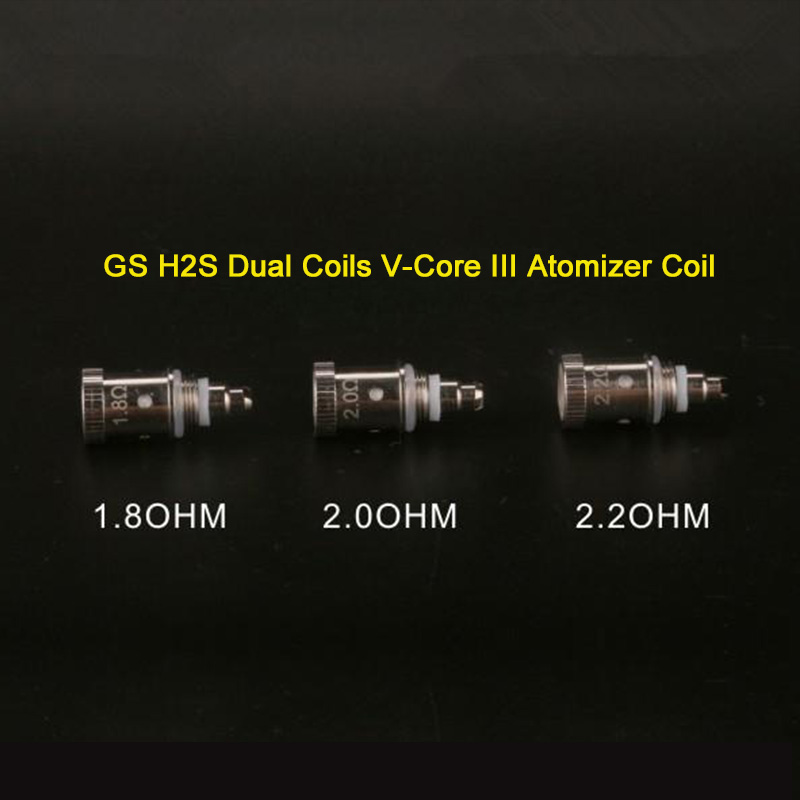 GS H2S Dual Coils V-Core III Atomizer Coil Head 1.8ohm 2.0ohm 2.2ohm Bottom Coils For GreenSound Clearomizer Updated Ego H2
GS H2S Dual Coils V-Core III Atomizer Coil Head 1.8ohm 2.0ohm 2.2ohm Bottom Coils For GreenSound Clearomizer Updated Ego H2