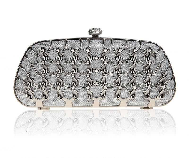 Wholesale- Alloy long rhinestone women bag clutch evening bags black/red/blue cosmetics case small purse bag for wedding/party/diiner