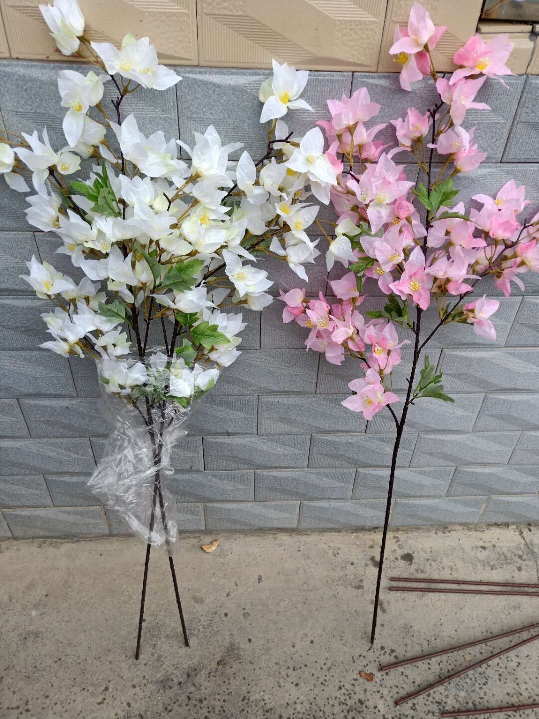 Artificial flowers Cherry blossom bougainvillea speetabilis optional wedding decoration sakura 46Inch 120 cm long free shipping SF011